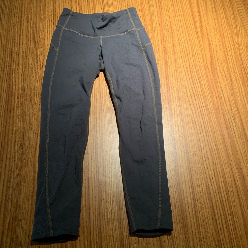 athleta grey cropped high waisted leggings